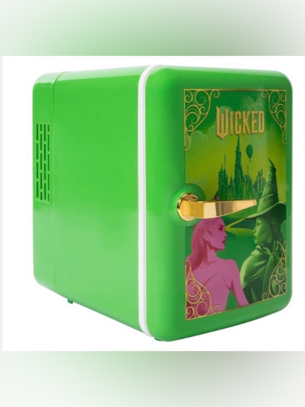 Wicked Beauty Fridge Mini Refrigerator Green Skincare Cooler 6 Can Mini Fridge